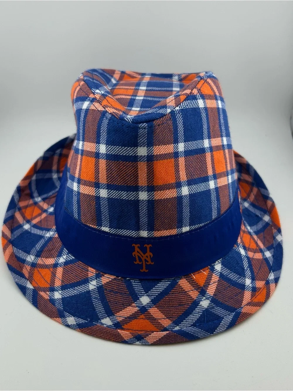 New York Mets 2016 Plaid Fedora Hat BDA Orange Blue Gulf Citi Field SGA MLB